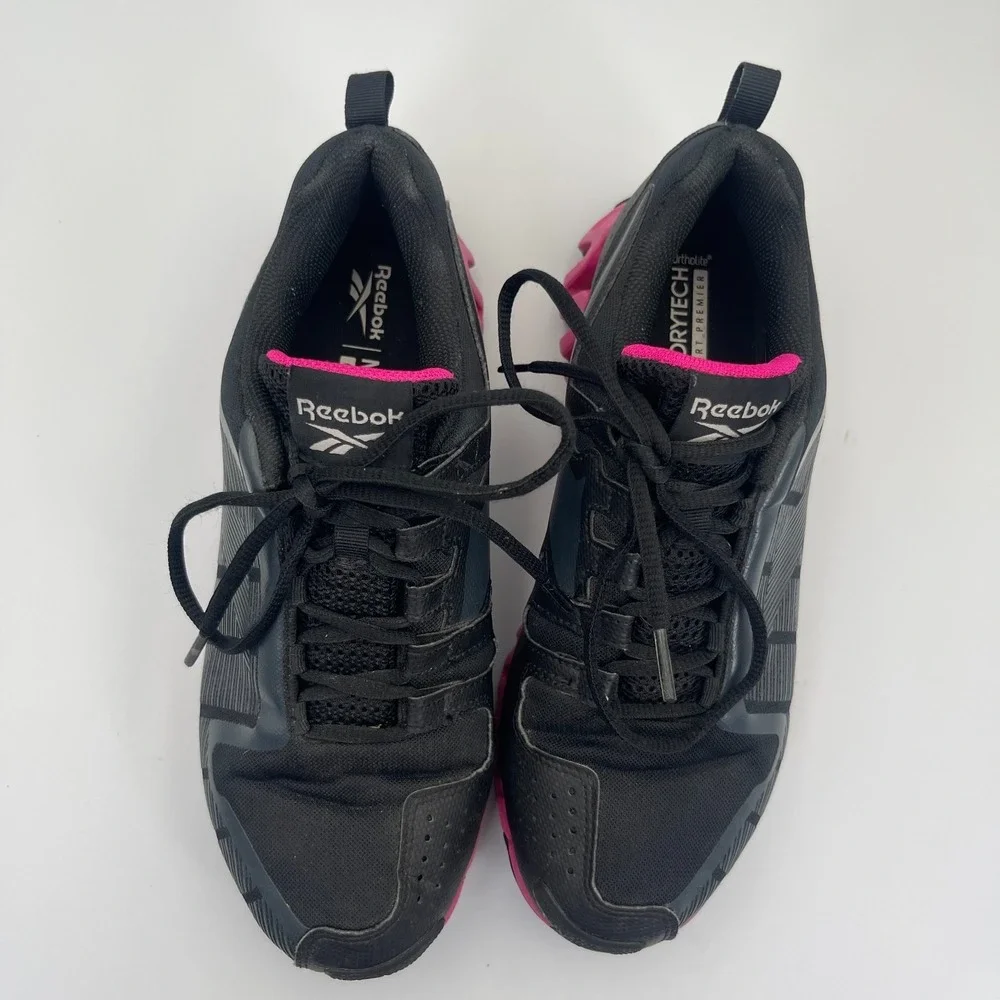 Reebok ZigWild Trail 6 Running Shoes Women's Size 9 Black Pink Zig-Zag Sole